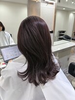 ヴィオットバイサロン(Viot by Salon)&nbsp;前髪ありくびれヘア夏アプリコットオレンジハイライトカラー