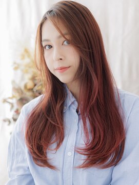 カバーヘア ブリス 戸田公園西口店(COVER HAIR bliss) ツヤ感ワインレッドこなれエアストレートa戸田公園10代20代30代