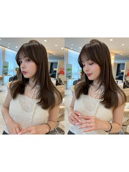 [#似合わせ]【カット+ケアカラー+超音波TR￥7900】印象を変える顔周りカットはZinaで[南船橋]