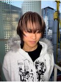 ミルクティーブロンドニュアンスウルフワンホンレイヤー渋谷