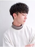 スパイラルパーマ 黒髪マッシュ