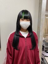 ガルボヘアー 名古屋栄店(garbo hair)&nbsp;#名古屋#栄#プルエクステ#インナーカラー#グリーン#10代#20代