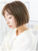 八潮/髪質改善/パールベージュ×前下がりぶつ切りボブf