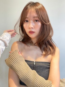 サイン 渋谷(SIGN) 切りっぱなしボブエアリーロングピンクブラウンベリーショート