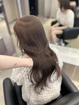 ペレ 栄店(PELE) デザインカラー/レイヤーカット/ウェットヘア/オリーブベージュ