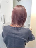 ペールピンクカラー外ハネボブ