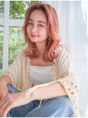 ANGELICA 外はねナチュミディヘア ハイトーンオレンジベージュ