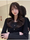 縮毛矯正/くびれヘア/ハイライトカラー/アプリコットオレンジ