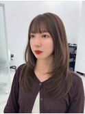 透明感カラー髪質改善ダブルカラー韓国レイヤーカット前髪顔周り