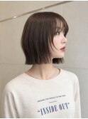 地毛風縮毛矯正韓国風顔まわりレイヤー小顔ボブ切りっぱなしボブ