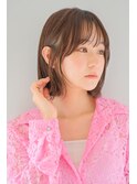 ワンカールミディアムボブ大人可愛い似合わせ小顔丸みショート