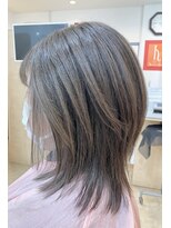 カットハウス はさみの部屋&nbsp;ウルフボブ/前下がりレイヤー/ハイライト/グレージュ/前髪あり