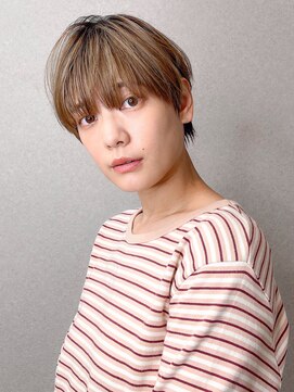 メゾンバイハバナ(maison by HAVANA) 20代30代大人かわいい斜めバンググレージュカラー小顔前髪ボブ