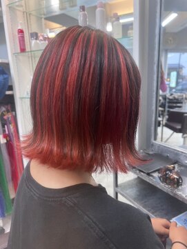 オズ 郡山桑野店(OZ) イメチェンハッシュカットフルバング似合わせレッドブラウン
