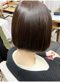 ピンクブラウン×たぷっとボブ