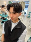 マッシュパーマ/前髪パーマ/ハイトーンカラー