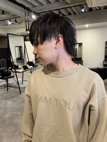 ナンバー(number+)&nbsp;20代30代メンズショートシャギーマッシュブラックウルフ