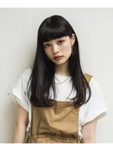 アノ 渋谷(ano)&nbsp;黒髪ぱっつん前髪　ロングスタイル