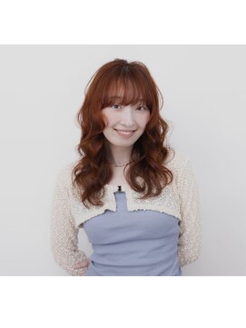 オレンジブラウン×レイヤースタイル