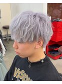 ホワイトシルバーアッシュマッシュウルフ