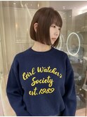 顎ラインボブ×ブラウンベージュ
