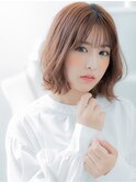 韓国風ローズベージュ外ハネくびれレイヤーc8上尾20代30代40代