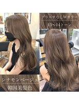 マインバイアフロートギンザ(MYNE by AFLOAT GINZA) ブリーチなし◎シナモンベージュ/レイヤーカット/くびれヘア