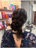 スーパーロングシニヨンアレンジ結婚式ヘアセット×小野ふゆり