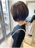 大人可愛い丸みナチュラルショートボブ 20代30代 ベージュカラー