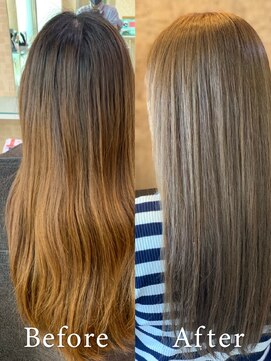 アークスヘアー アッシュべージュツヤ感UP♪ダメージレスのナチュラルストレート