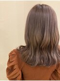 ミルクベージュ_マロンベージュ Aラインボブ かきあげ