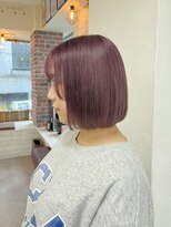 ヘアー アレス(hair ales)&nbsp;ピンクヘア ダブルカラー ブリーチカラー 韓国ヘア ボブ