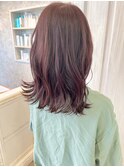 福山市美容室Caary トレンド抜け感パープル ブリーチ無し