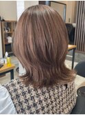 ミルクティーベージュカラーくびれヘアグレージュカラー韓国