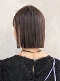 ボブグレージュ_レッドブラウンハッシュカット_ba473771
