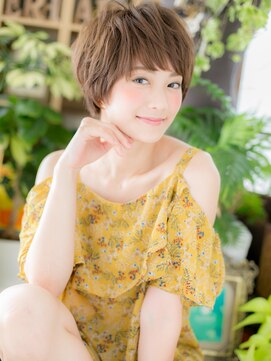 カバーヘア イヴ 戸頭店(COVER HAIR EVE) 大人ハイライトカラー前下がり束感ショートh3戸頭20代30代40代