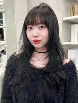 ベレーザ 渋谷(BELEZA)&nbsp;11790艶髪アッシュブラックグレージュ韓国風巻きレイヤーカット