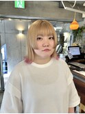 ブロンド外はねボブ＊姫カット