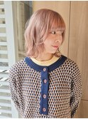 【透明感抜群】ホワイトピンクベージュ×エアリーボブ