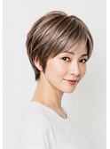 白髪ぼかしハイライトブリーチメッシュミルクティーベージュ