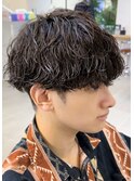 波巻きスパイラルパーマメンズマッシュツイストスパイラルパーマ