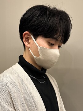 エルマーク 茨木(L-MARK) シースルーマッシュナチュラルマッシュメンズ韓国ツーブロック