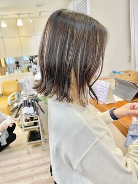 モリオ フロム ロンドン 成増店 【morio成増 セリザワ】切りっぱなしボブボブ ハイライトカラー