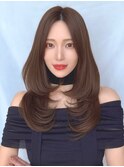【C】韓国風レイヤーハッシュカット透明感シルキーカラー