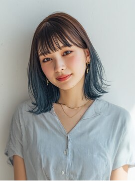 ランデブー 大宮(Rende-Zvous) くびれヘア/アプリコットオレンジ/ハイライトカラー/大宮