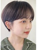 20.30.40代◎マロンブラウン透明感セシルカットなくびれショート