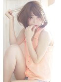 こなれミディ美髪イヤリングカラー小顔マッシュボブ似合わせ