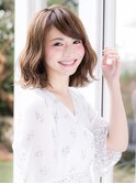 ツヤ感ブラウン×切りっぱなしボブスタイル♪