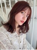 鎖骨ミディアム　シースルーバング　bymisaki