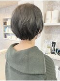 福山市美容室Caary 丸みショートボブ 柔らかパーマスタイル